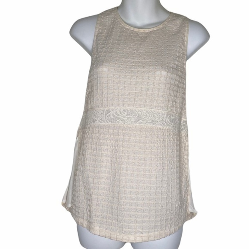 Anthropologie Deletta Crème Tank Size XS